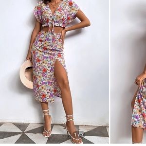 Crop top and skirt set
